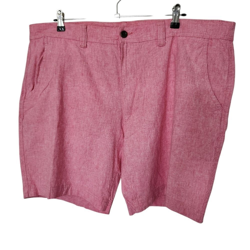 St. John's Bay Mens Rapture Rose Linen Blend Flat Front Above Knee Shorts 42